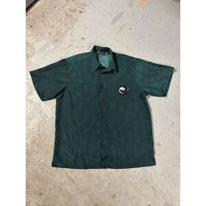 Vintage M.E. Sport Mens Billiards Pool 8 Ball Graphic Button Down Shirt Large